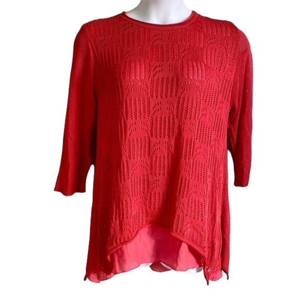 Creation 2 Layer Coral Acrylic Tunic Top Women's XL